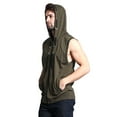 thumbnail image 7 of G-Style USA Men's Lightweight Athletic Casual Sleeveless Eyelet Drawstring Zipper Hoodie SL888 - Olive- 3X-Large, 7 of 7