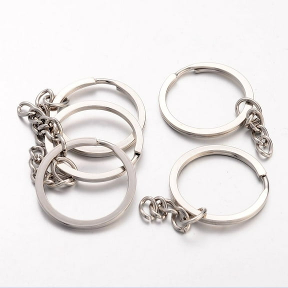 20Pcs Platinum Iron Split Key Rings Keychain Clasp Findings Platinum Keychain Rings Keychains with Chains Small Key Rings Bulk Split Keychain for Keychain Making DIY Crafts 30x2mm