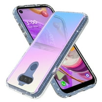 LG K31 Case, LG K8X/Aristo 5 Plus/Aristo 5/Phoenix 5/Fortune 3/Risio 4/Tribute Monarch Case, Rosebono Glitter Sparkle Laser White Ultra Transparent Skin Cover Shockproof Case for LG K31