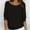 Black, variant on Womens Summer Fall Sweaters Tops Round Neck 3/4 Sleeve Cable Knit Shirts Lightweight Comfy Beach Sweater Pullover Top S-5XL (Available in Plus Size)