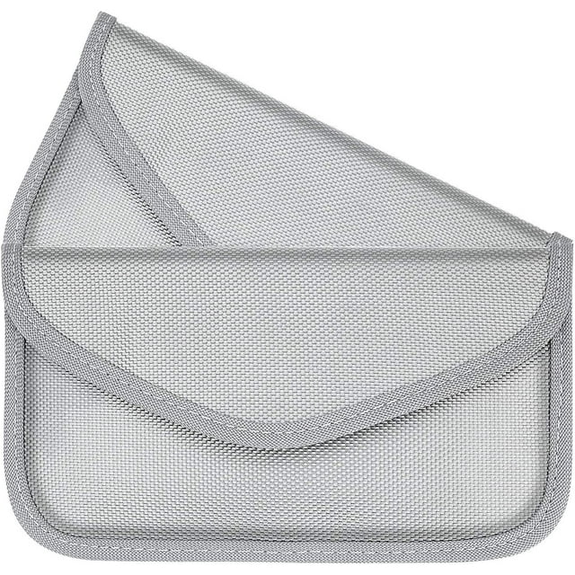 ORUYROP Faraday Bag,RFID Signal Blocking Bag(2 Pack) Shielding Pouch Wallet Case for Cell Phone Privacy Protection and Car Key FOB, Anti-Tracking Anti-Spying (Silver)