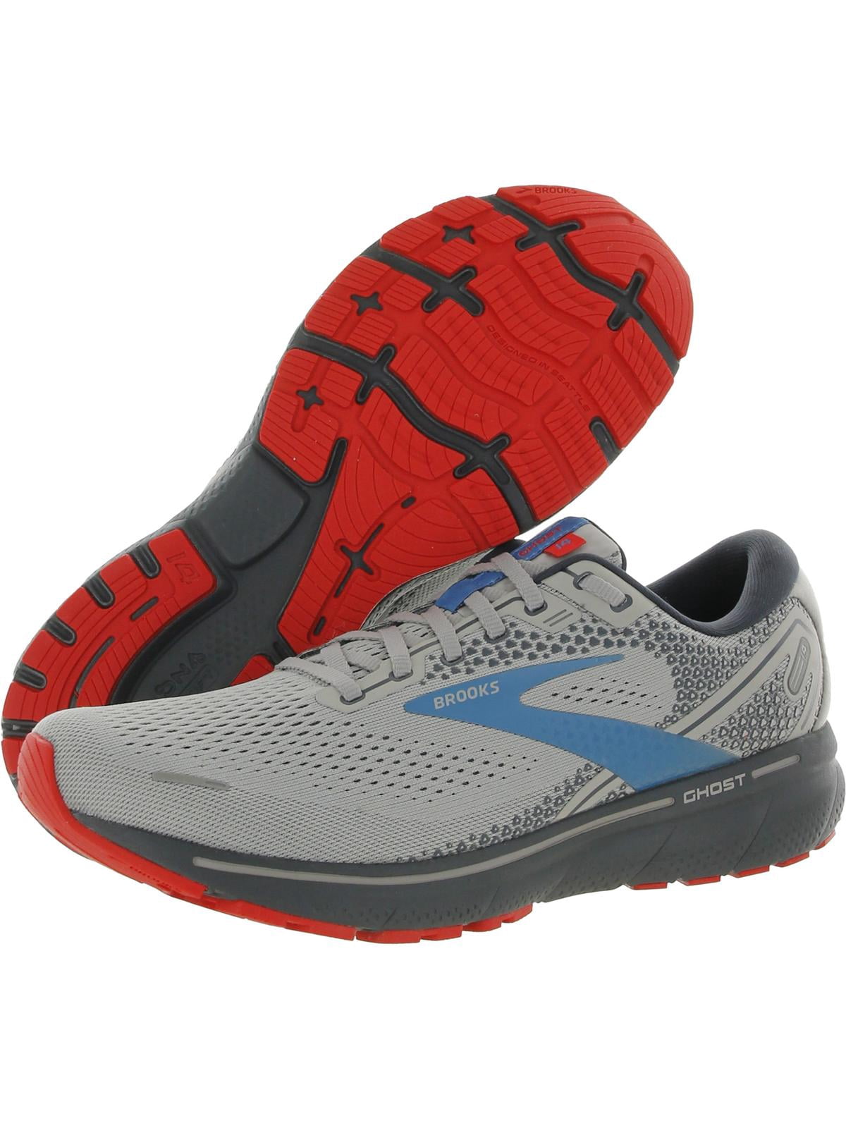 Brooks Ghost 14 Gray Blue Red Running Shoes 1103691D078, Men\'s Size 11 Men main image 3
