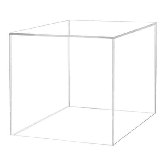 8 Inch One Piece Box Clear Acrylic Display with One Open Side No Lid Versatile One Piece Square Plexiglass Product Riser or Merchandise No Assembly by