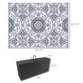 thumbnail image 5 of Outsunny Outdoor Rug & Bag, 9' x 12' Plastic Rug, Gray & White Floral, 5 of 7