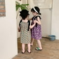 thumbnail image 4 of Baozhu Children's Sleeveless Floral Dress Sweet Summer Girls Vacation Sling Style Suitable for 3-8 Years Knee Length Clothing, 4 of 5