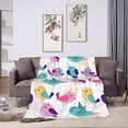 thumbnail image 1 of ZNDUO Cartoon Bird Colorful Pattern Throw Blanket, Lightweight Cozy Soft Throw Blanket for Couch, 50"x40" Throw Blankets for Bed, 1 of 8