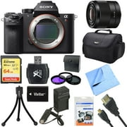 Sony a7R II Full-frame Mirrorless Interchangeable Lens 42.4MP Camera Body w/ 28mm Lens Bundle includes FE 28mm F2 E-mount Full Frame Prime Lens, 49mm Filter Kit, 64GB Memory Card, Bag & Much More!