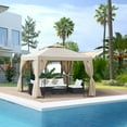 thumbnail image 2 of Outsunny 10' x 10' Patio Gazebo Outdoor, Canopy Shelter with Double-tier Roof, Pavilion Sidewalls for Garden Events, Cream White, 2 of 10