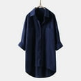 thumbnail image 4 of Women's Casual Linen Blouses Tops Long Sleeve Button Down Shirts Solid Color Shirts Womens Women's Active Shorts, 4 of 6