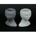 thumbnail image 3 of Things2Die4 Roaring 20's Flapper Lady Gray Concrete Head Planter 6 inch (Set of 2), 3 of 4