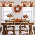 thumbnail image 5 of Kitchen Cafe Valance Curtain for Small Windows,Autumn Maple Leaf Tree Rod Pocket Short Valances,42x18in, 5 of 9