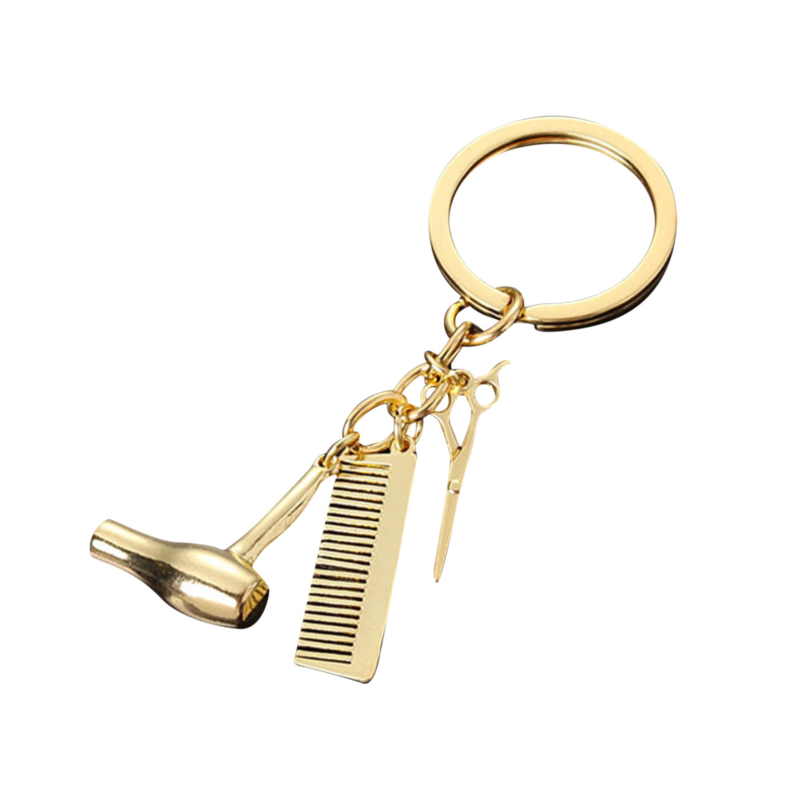 1 Piece Key Chain Stylist Hair Dryer/Scissor/Comb Dangle Pendant Keyring 