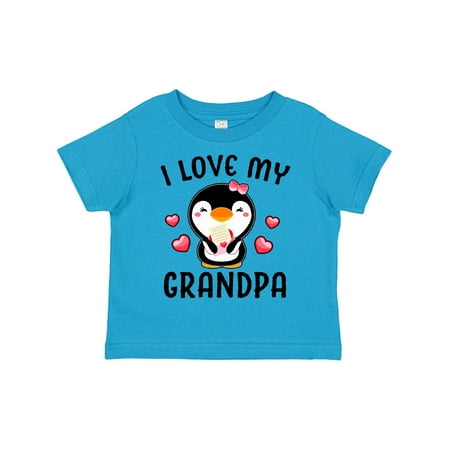 

Inktastic I Love My Grandpa with Cute Penguin and Hearts Gift Toddler Toddler Girl T-Shirt
