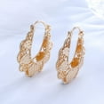 thumbnail image 3 of Women's 18k Real Gold Plated Hoop Earrings set 35mm, 3 of 4