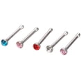 thumbnail image 2 of 24 Pcs Lady Crystal Rhinestone Nose Ring Bone Stud Bar Surgical Steel, 2 of 2