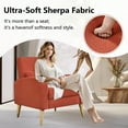 thumbnail image 4 of Miniyam Accent Chair with Pillow, Upholstered Armchair with Metal Legs, Comfy Single Sofa Chair for Living Room Bedroom, Red, 4 of 7