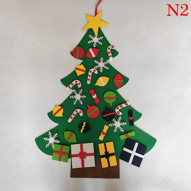 Felt Christmas Tree Decoration Ornaments Handmade DIY Cartoon Christmas Tree