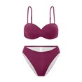 thumbnail image 5 of Maillot de Bain Bikini Deux Pièces Taille Haute pour Femme - Design Imprimé Vintage Rétro Froncé - Soutien Rehausseur avec Bas Culottes Garçonnes, 5 of 5
