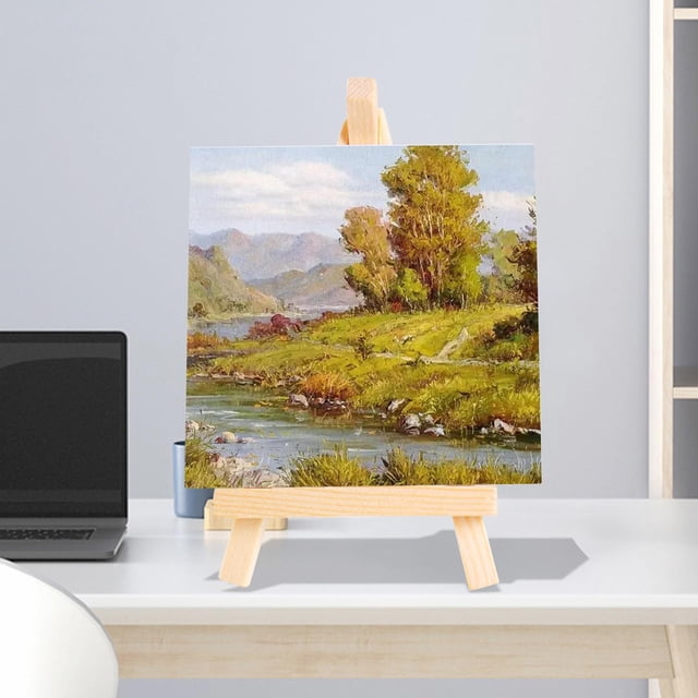 Caballete trípode de madera Mini caballete decoración que muestra pinturas en lienzo suministros para artistas soporte de exhibición ligero caballete , 8cmx15cm BLESIY Mini caballete de artista