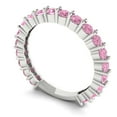 thumbnail image 2 of 1.2 ctw Wedding Band for Women - 18K White Gold Simulated Pink Diamond Stackable Eternity Ring, 2 of 6