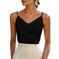 thumbnail image 5 of Tqcoqu Silk Sleeveless Camisole Tops Cowl Neck Satin Tank Top Basic Fit Spaghetti Strap Camisoles Blouses,Black Women's S-XXL, 5 of 8