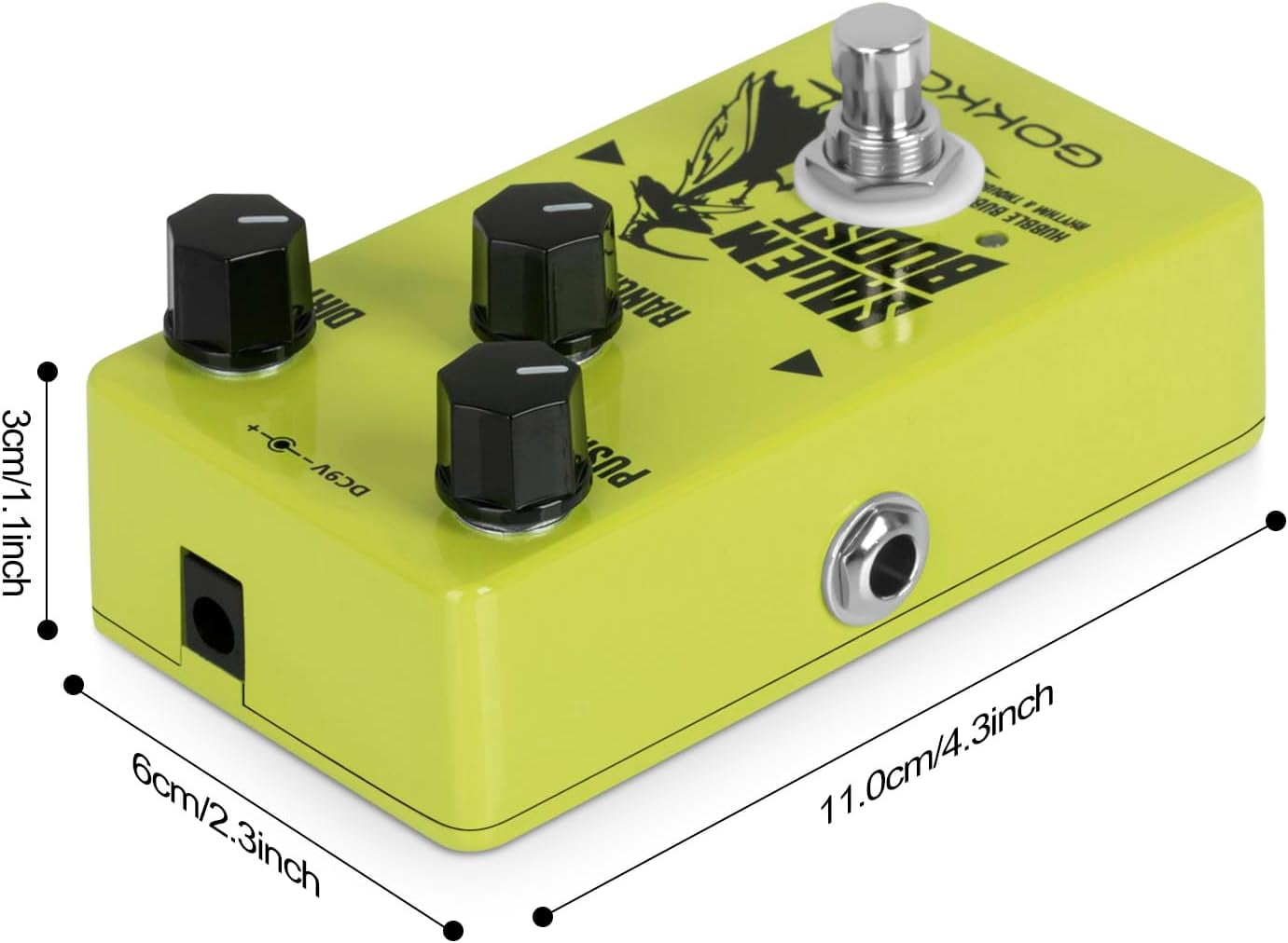 GOKKO Salem Boost Pedal - Professional Guitar Effects Pedal with Volume, Overdrive, and Treble Boost - Compact Stompbox for Electric Guitarists(GK-60)
