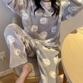 thumbnail image 3 of Conjunto de pijama de manga larga con estampado de Panda para mujer, ropa de dormir cálida, suave, Coral, para Otoño e Invierno, 3 of 4