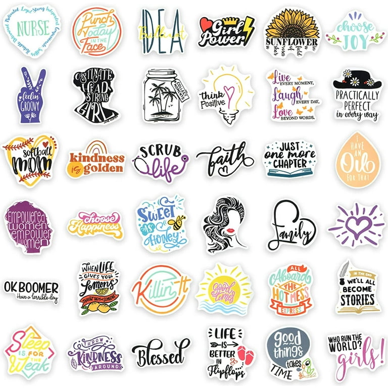 Inspirational Quote Stickers 100pcs, Aesthetic Motivational