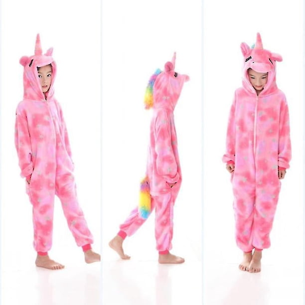 Kids Onesie Flannel Pajamas Cartoon Animal Figure Costume With Hood Winter Home Suit zhangyuxiang LED
