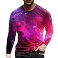 thumbnail image 2 of EQWLJWE T-Shirts for Men Men Long Sleeve Printing Round Neck Pullover T Shirt Blouse, 2 of 3