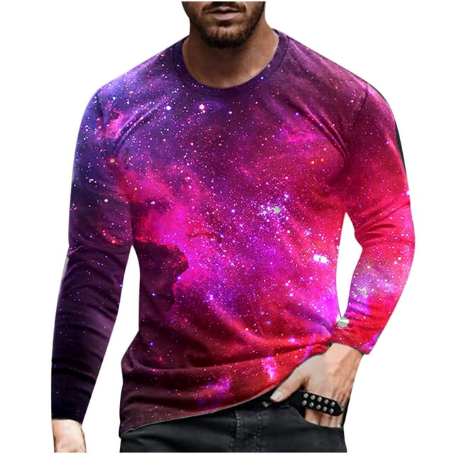Chemises Hommes Manches Longues Hommes Manches Longues Imprimé Col Rond Chandail T-Shirt Blouse