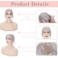 thumbnail image 4 of MY-LADY 100% Remy Human Hair Women Topper Hair Toppers Silk Base Hair Pieces Clip In Hair Topper with 3D Air Bangs 17 Colors 18inch #GREY, 4 of 8