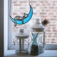 thumbnail image 2 of Stained Glass Cat on Moon Gifts,Sleeping Cat Gifts for Cat Lovers,Handcrafted Grey Cat Suncatchers for Stained Glass Window Hangings,Funny Cat Themed Gifts for Girls,Mom or Women, 2 of 6