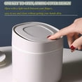 thumbnail image 3 of Plastic Mini Trash Can with Lid - 2 L Pop Up Wastebasket for Bathroom Vanity, Desktop, Tabletop or Coffee Table - Dispose of Cotton Rounds, Makeup Sponges, Tissues (Grey), 3 of 9
