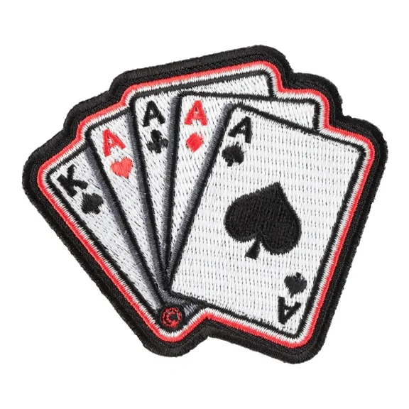Four Of A Kind Aces Playing Cards Patch, Gambling Patches