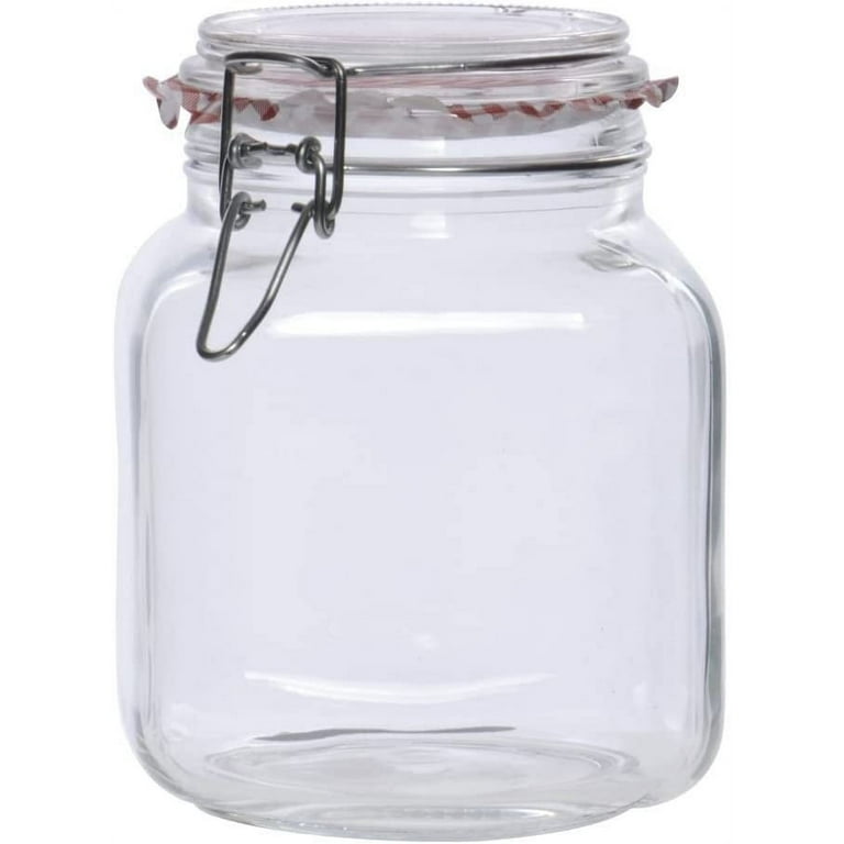 Amici Home Glass Hermetic Preserving Canning Jar Italian Made, Food Storage  Jars with Airtight Clamp Seal Lids, Kitchen Canisters,7 oz.