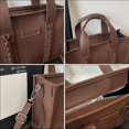 thumbnail image 6 of Sunyuer Women Vintage Braided Detail Tote Handbag, PU Leather Small Work Commuter Shoulder Purse, Fashion Portable Top Handle Bag with Detachable Adjustable Crossbody Strap, 6 of 8
