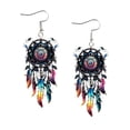 thumbnail image 6 of Boho Dreamcatcher Dangle Earrings, Vintage Western Indian Style Design, Exquisite Tassel Jewelry For Women Daily Outfit Matching Party Dress Up And Fashion Decoration., 6 of 6
