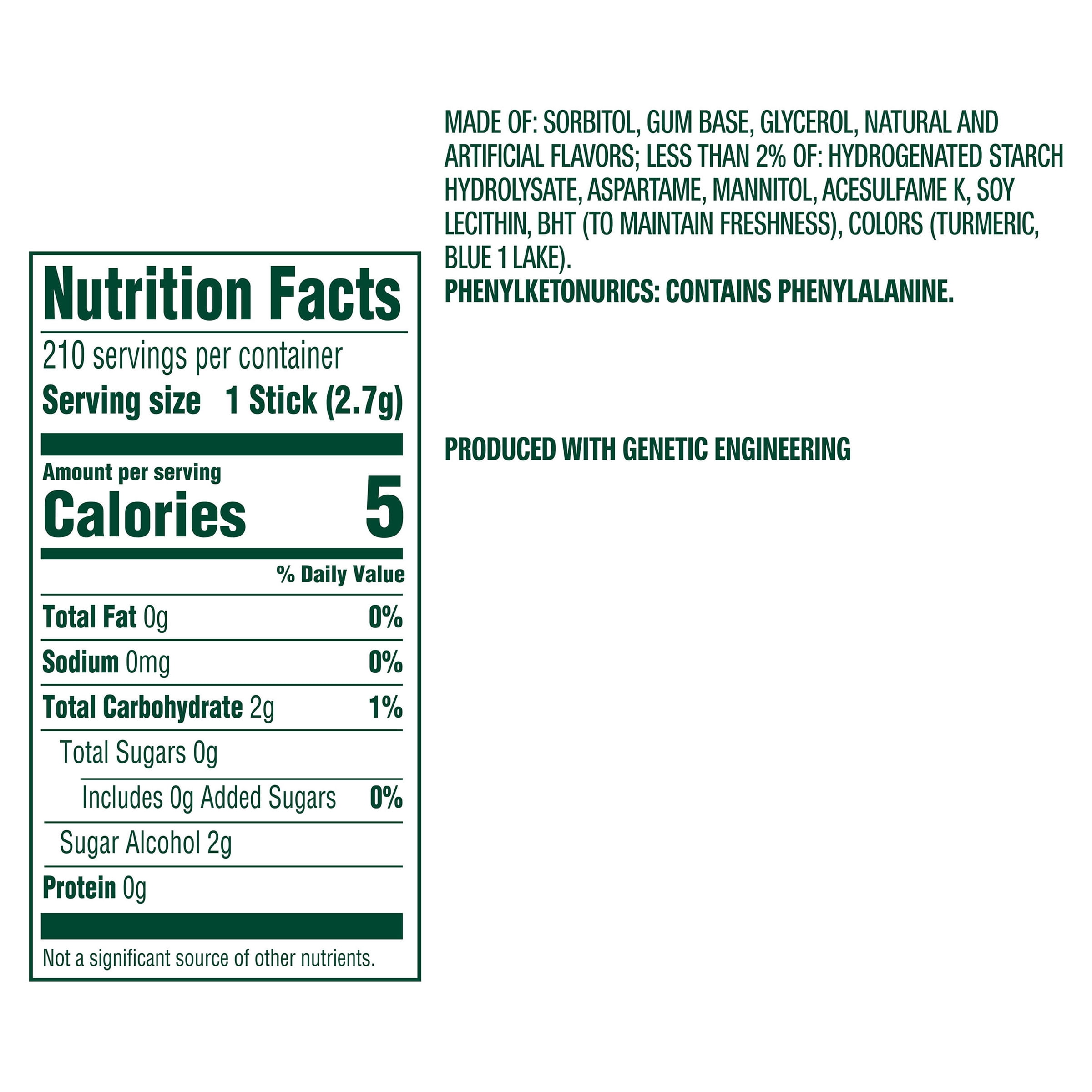 EXTRA Spearmint Sugarfree Gum, 35 Stick, Pack of 6