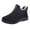 Black, variant on Mens Snow Boots Slip On Waterproof Ankle Boots Winter Fleece Lined Warm Walking Boots