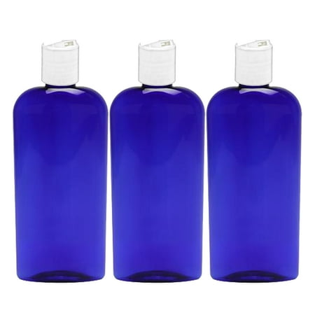 - Moyo Natural Labs 8 OZ Beautiful Blue Oval Disc Cap BPA Free Container Made in USA 236ml Blue Oval Bottle Set Disc Top Pack of 3