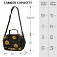 thumbnail image 3 of Insulated Lunch Bag 6L Leak-Proof Lunch Box with Shoulder Strap Multiple Pockets Lunch Tote Yellow Sunflower Pattern, 3 of 9