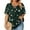 03Dark Green, variant on EANJE Plus Size Blouse for Women Dressy Half Sleeve Criss Cross Tshirts Trendy Dressy Tropical Print T Shirts Loose Oversized Tunics Sky Blue 2XL