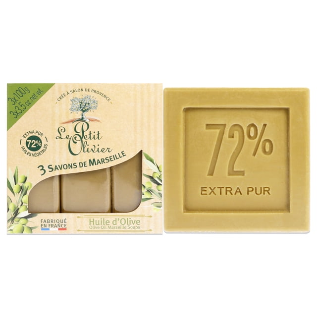 Jabones de Marsella con aceite de oliva de Le Petit Olivier para unisex 3 jabones de 3,5 oz
