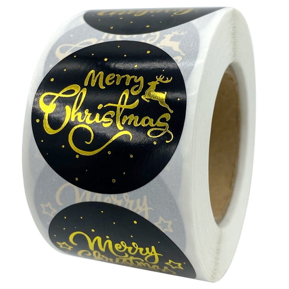 HOOWIFFY Foil Christmas Self-Adhesive Paper Ornament Stickers 500 Pieces