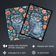 thumbnail image 2 of Artery8 Grumpy Blue Exotic Shorthair Cat Floral Portrait Living Room Unframed Wall Art Print Poster Home Decor Premium, 2 of 3