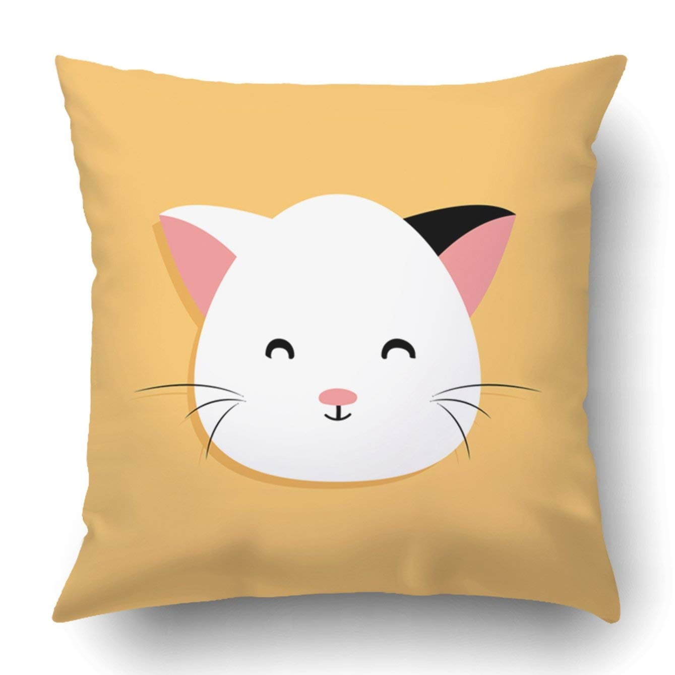BPBOP Cat cartoon face Pillowcase Throw Pillow Cover Case 20x20 inches