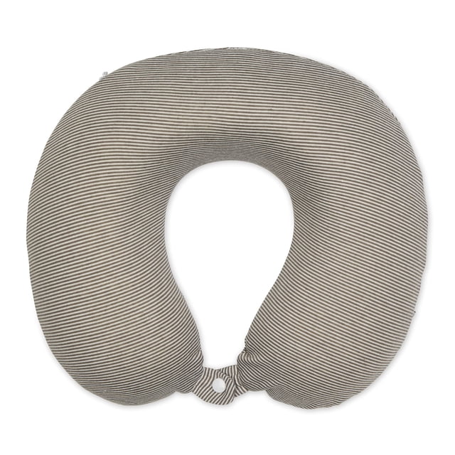 Almohada de Cuello para Viaje Bucky Jersey Rayado de Espuma Viscoelástica Taupe