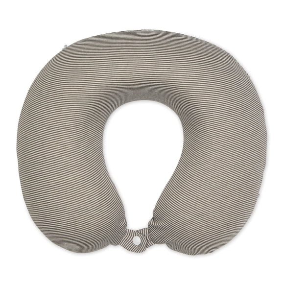Almohada de Cuello para Viaje Bucky Jersey Rayado de Espuma Viscoelástica Taupe
