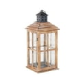 thumbnail image 6 of DecMode Brown Wood Light House Decorative Candle Lantern with Black Ring Handle, 6 of 9